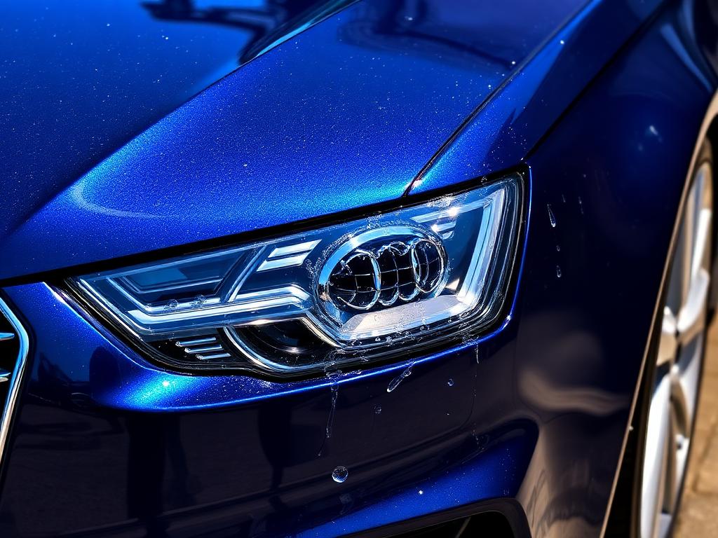 Bón og vörn á dökkbláum Audi